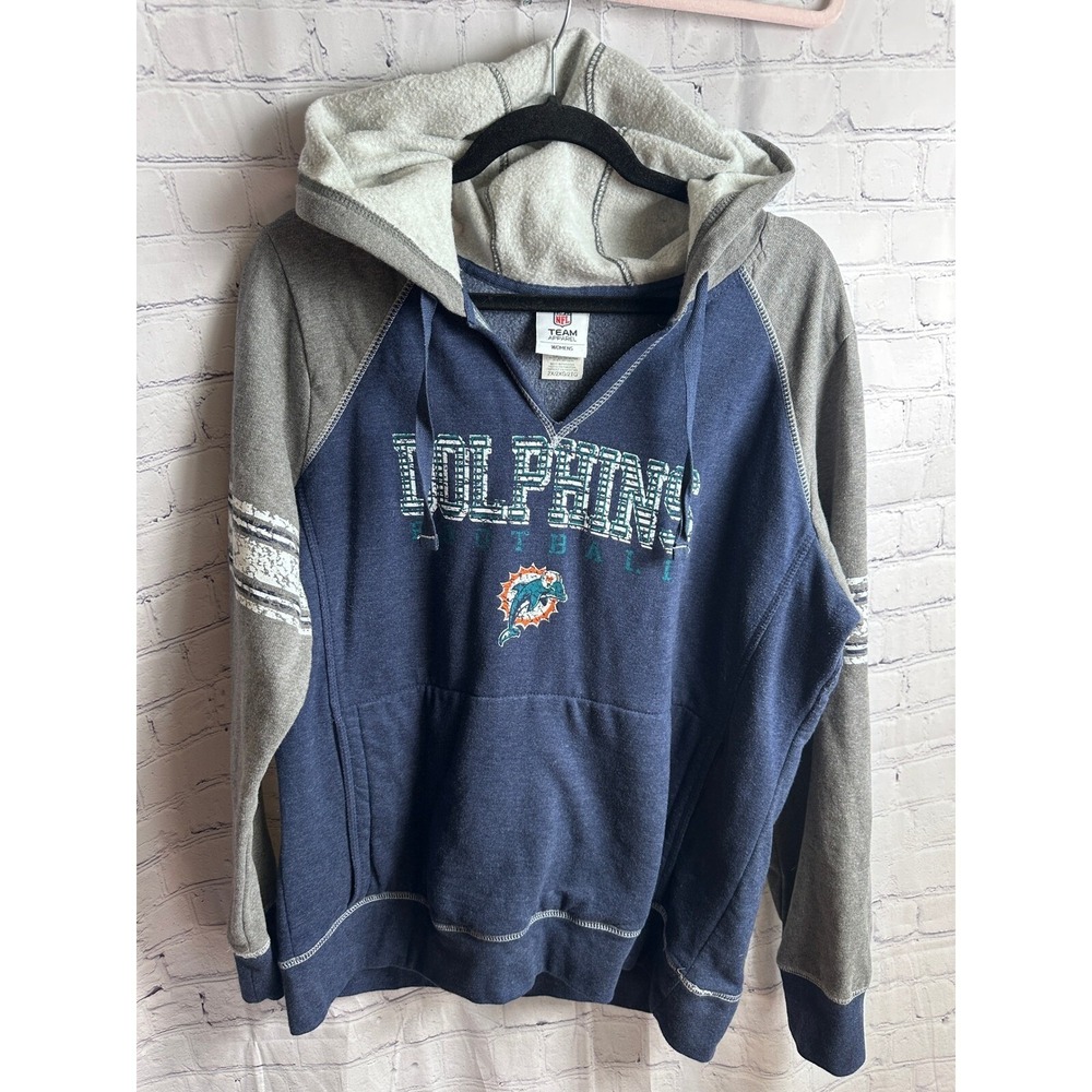 NFL Team Apparel Dolphins Hoodie Pullover Football Sweatshirt 2X